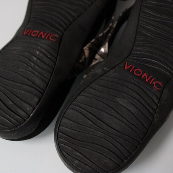 Vionic Sandal Womens Size 10 Geometrical Rest Bella II Toe Post Chevron Black - Picture 7 of 8